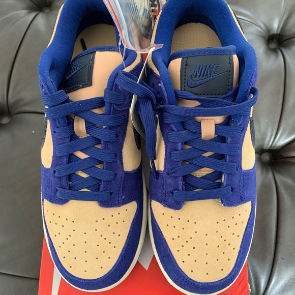 WOMENS Nike Dunk Low LX (BLUE SUEDE) — size 7W - Picture 2 of 9